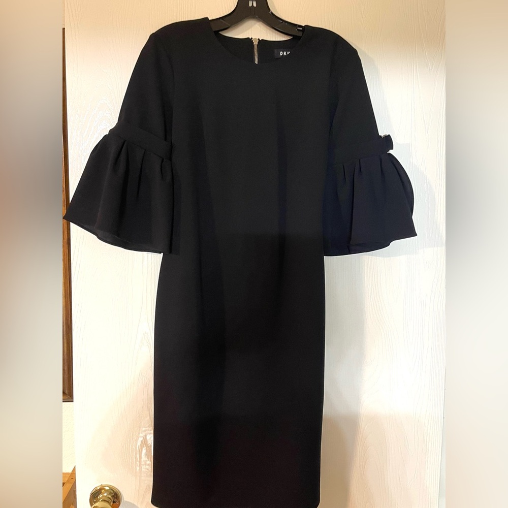 DKNY from Neiman Marcus /Elegant Black Dress with Bell Sleeves